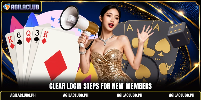 Clear login steps for new members