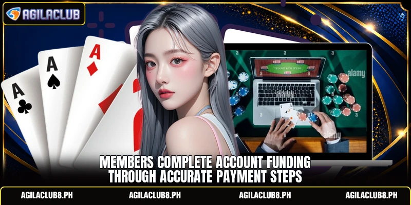 Members complete account funding through accurate payment steps