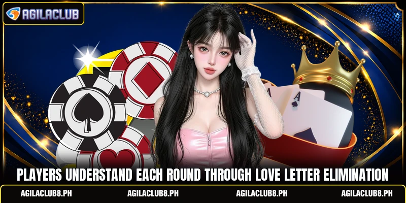Players understand each round through love letter elimination